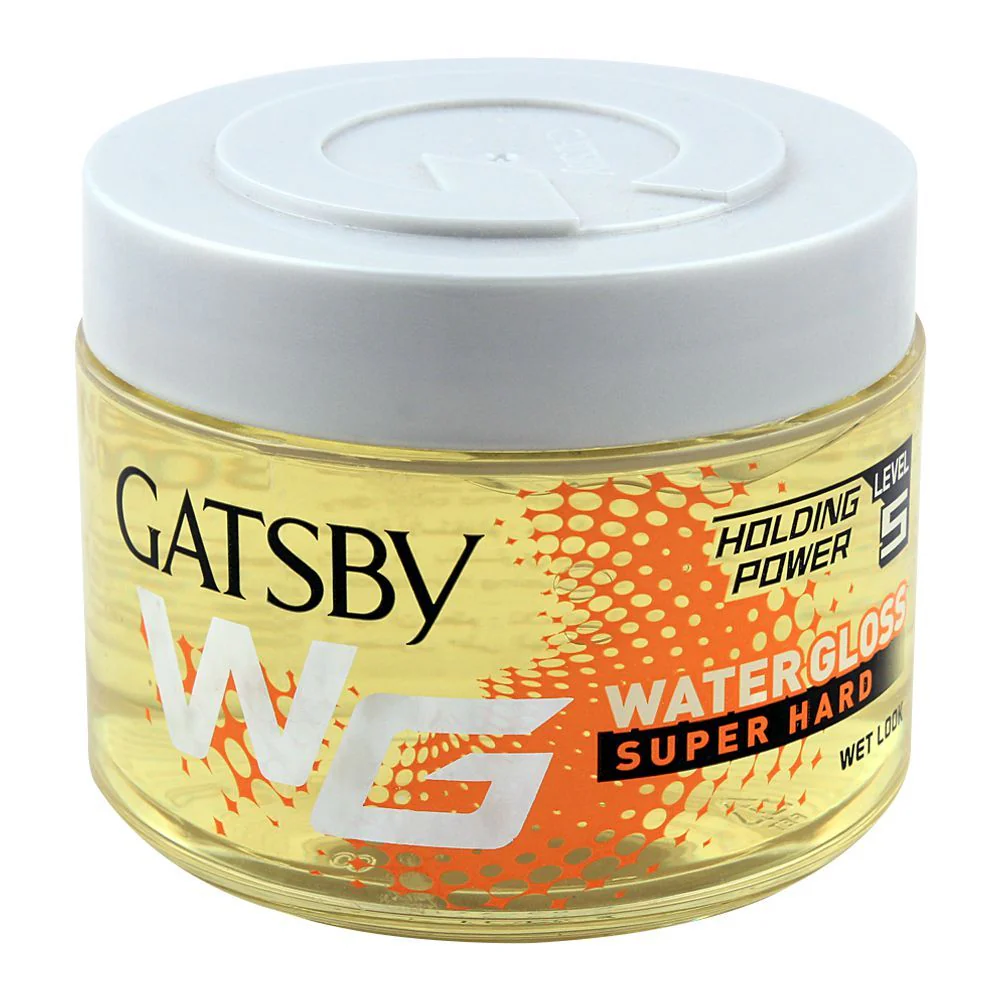 Gatsby WG Water Gloss Super Hard Holding Power 5 Hair Gel, Wet Look, 150-Gm