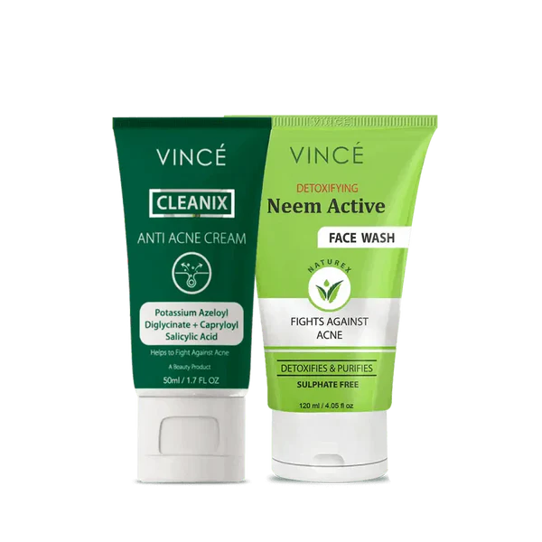 VINCE ANTI ACNE CREAM + NEW ACTIVE FACE WASH