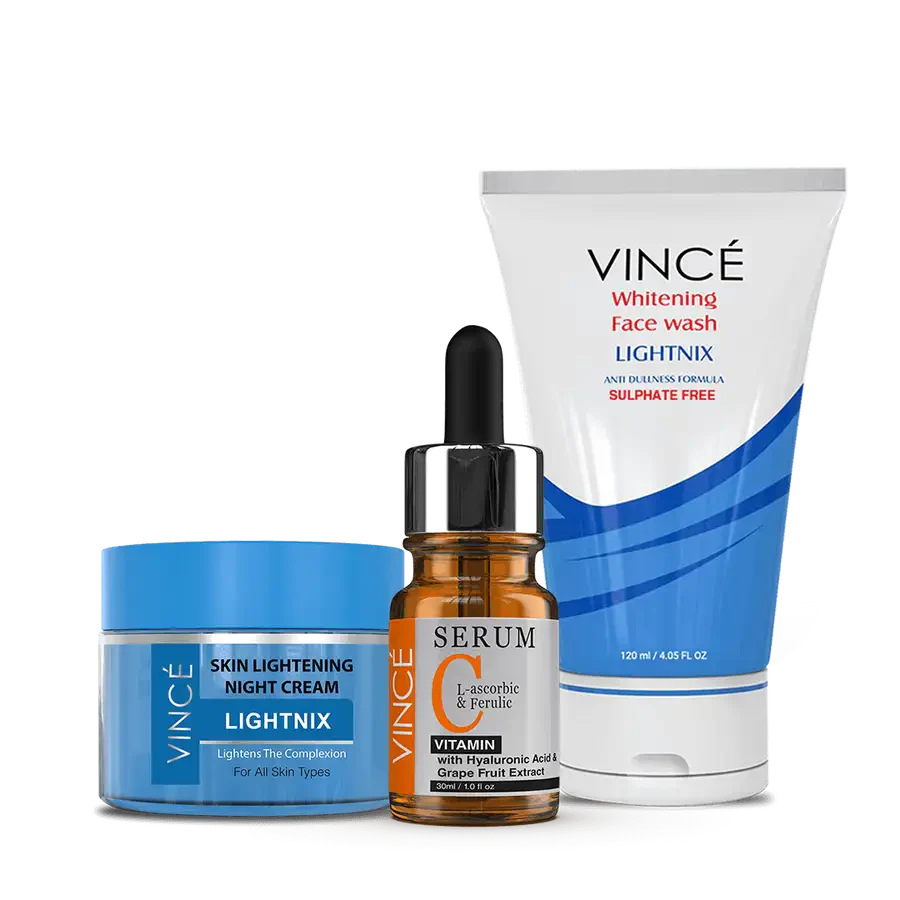VINCE NIGHT BUNDLE (NIGHT CREAM+WHITENING FACE WASH+VITAMIN C SERUM)