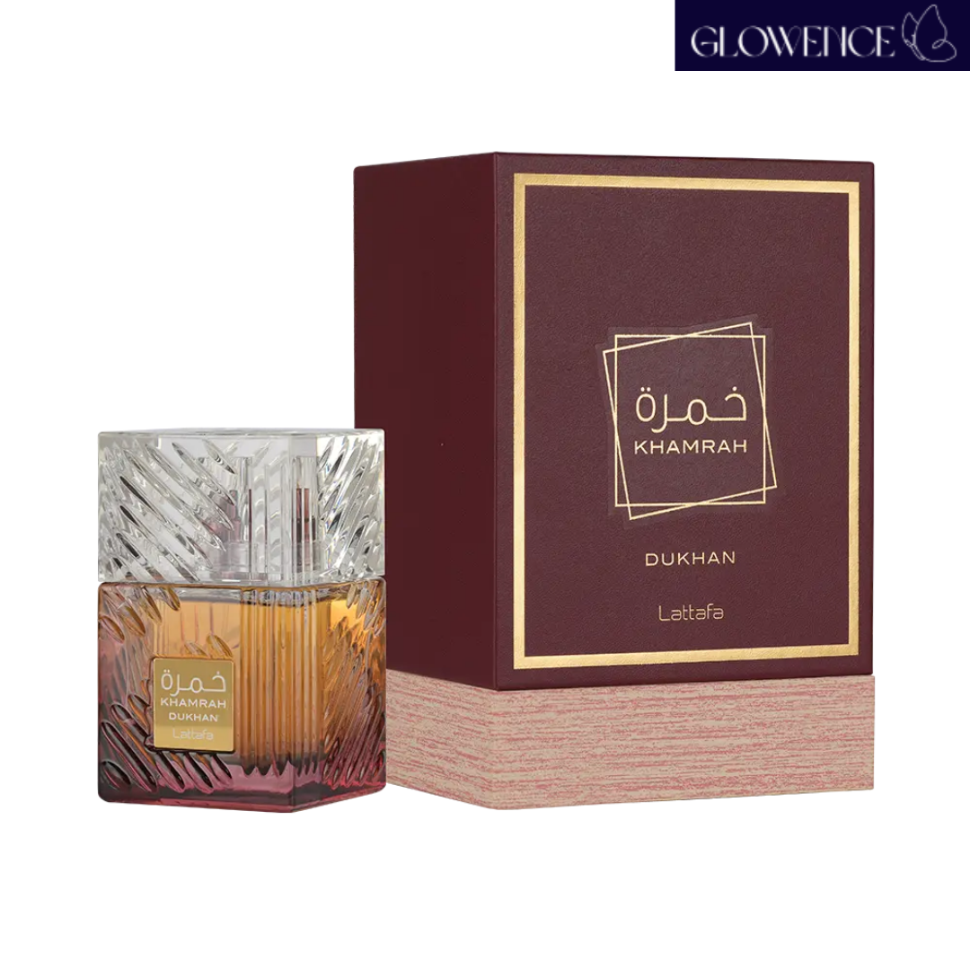Lattafa Khamrah Dukhan perfume bottle-box 