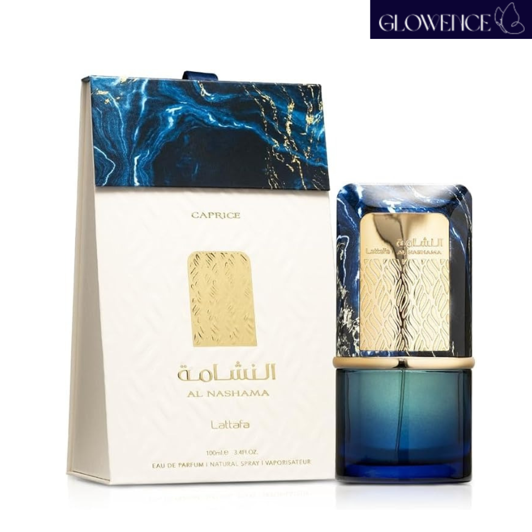 Lattafa Al Nashama Caprice perfume box and bottle 100ml