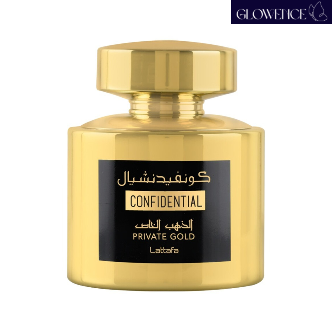 Lattafa Confidential Private Gold EDP 100ml unisex perfume bottle