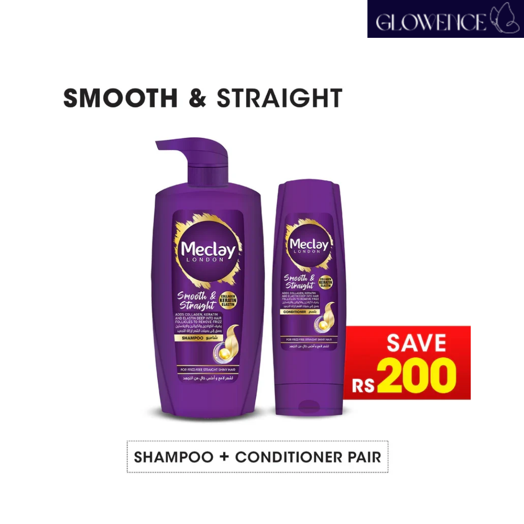 Meclay London Smooth & Straight Shampoo 660ml with Conditioner